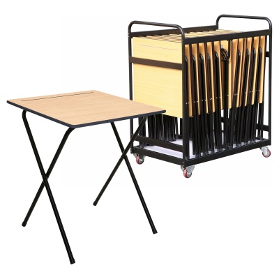 25 Mogo Folding Exam Desks + Trolley