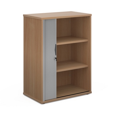 Universal Single Door Tambour Cupboard with Silver Doors